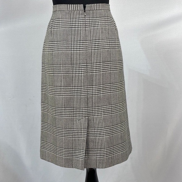 Brooks Brothers 346 Houndstooth Black White Plaid Wool Skirt size 12 Career Wear - Picture 4 of 9